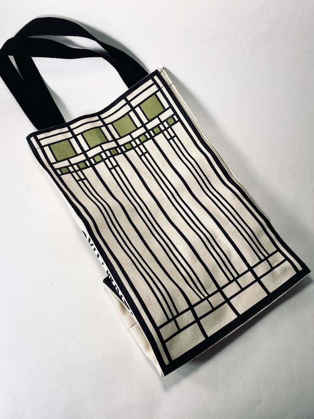 Frank Lloyd Wright Canvas Tote Geometric Design Prairie School Art Glass Window